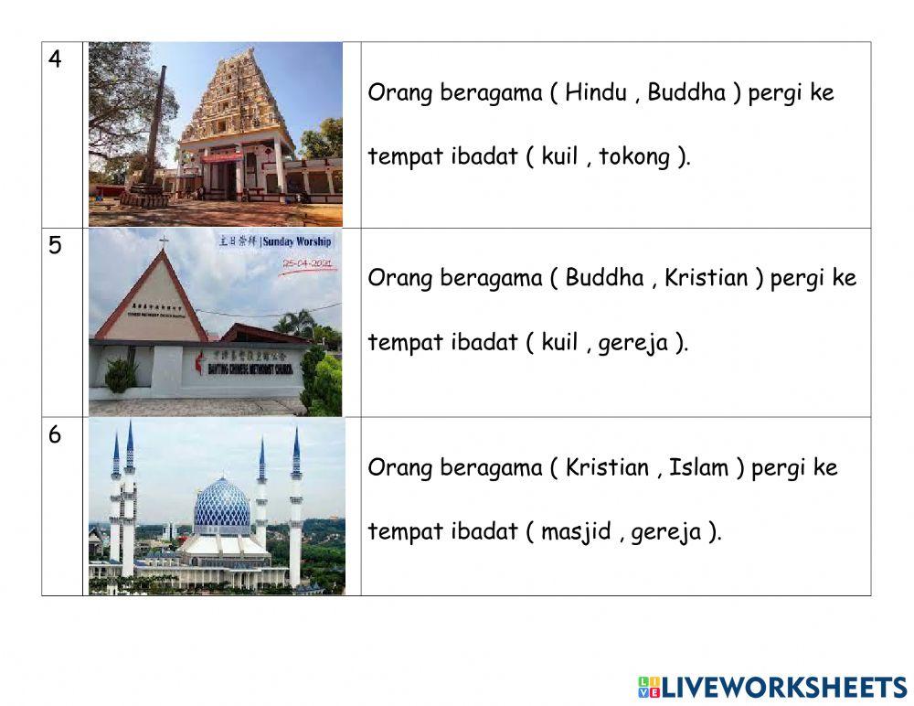 Tempat ibadat dan agama