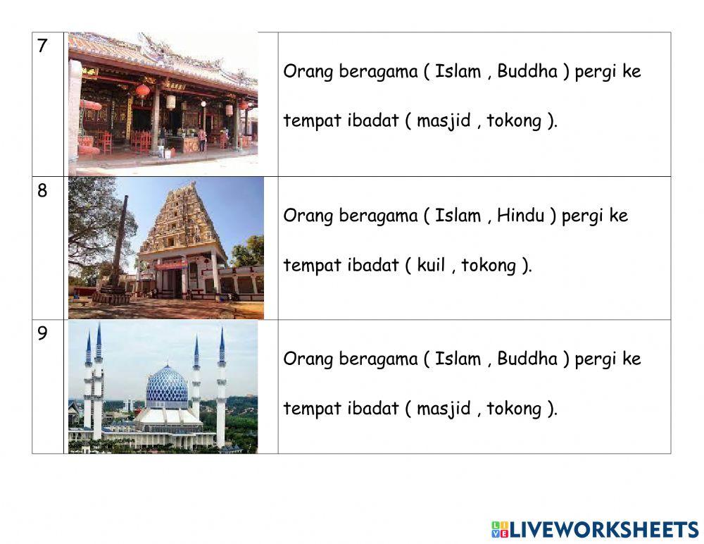 Tempat ibadat dan agama