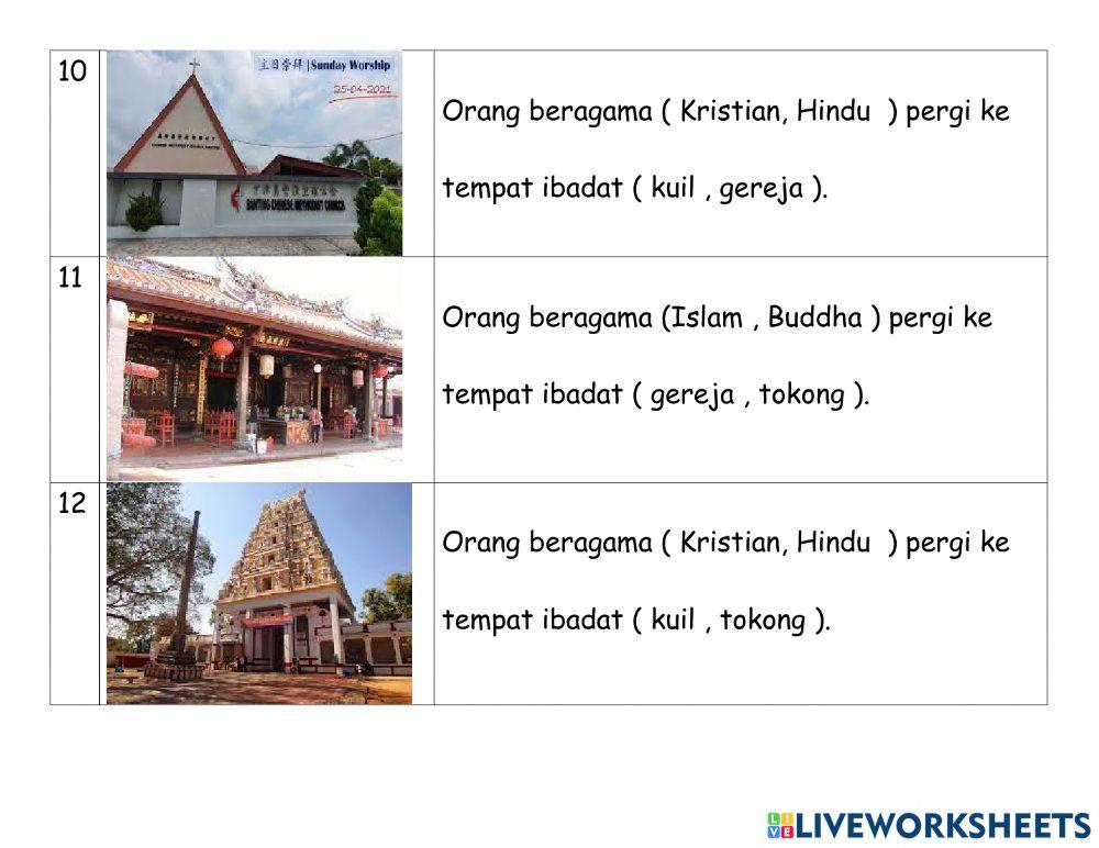 Tempat ibadat dan agama