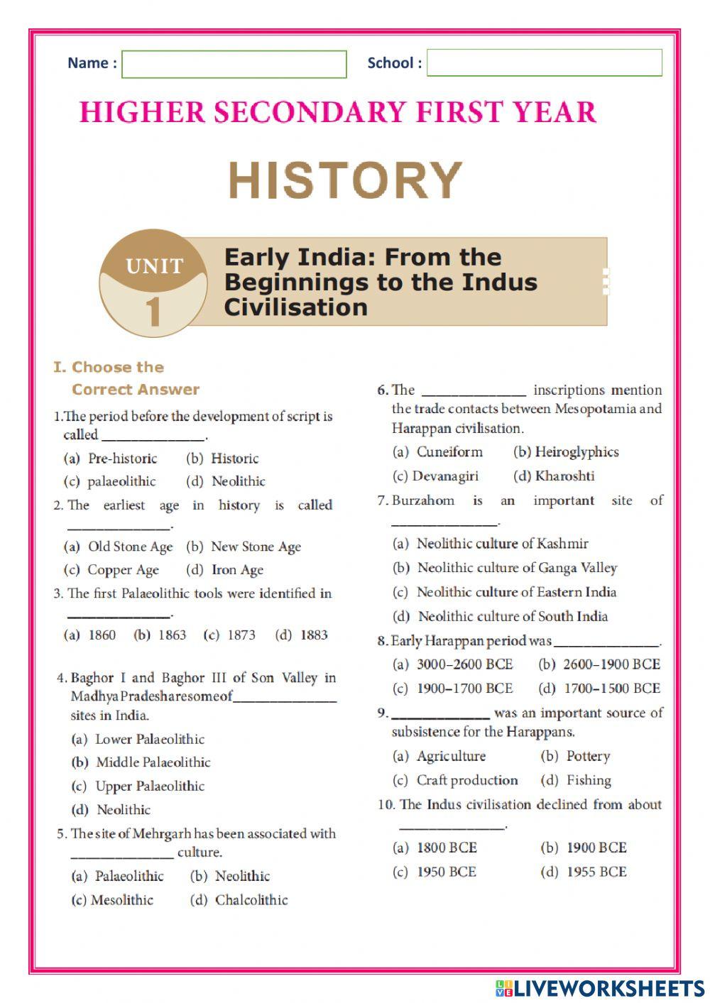 Early India: From the Beginnings to the Indus Civilisation
