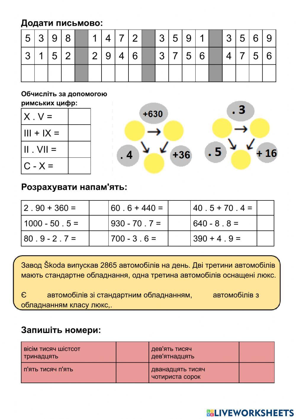 Matematika 4 - ukrajinsky Matematika 4 - ukrajinsky
