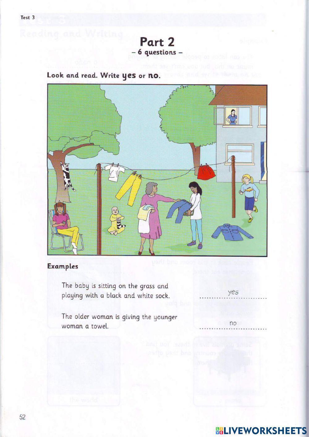 Movers - Test 3.1 - Book 3 - Reading + Writing