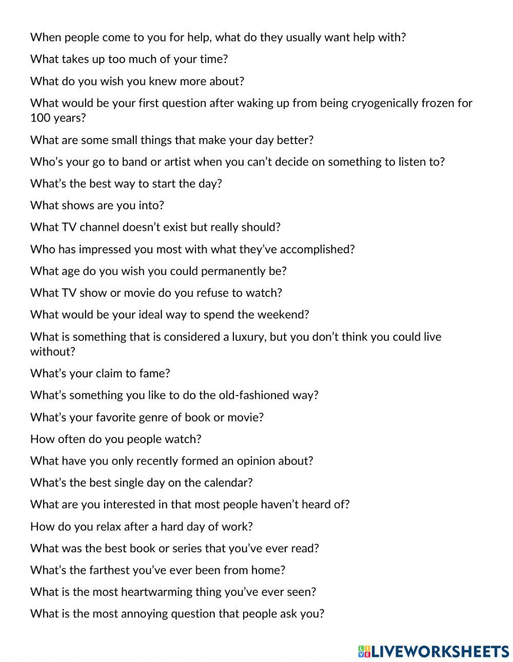 Questions for practice