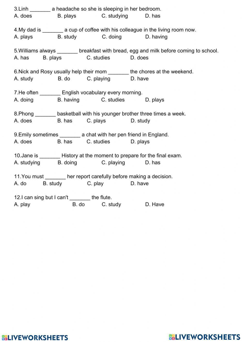 Have Do Play Study E6