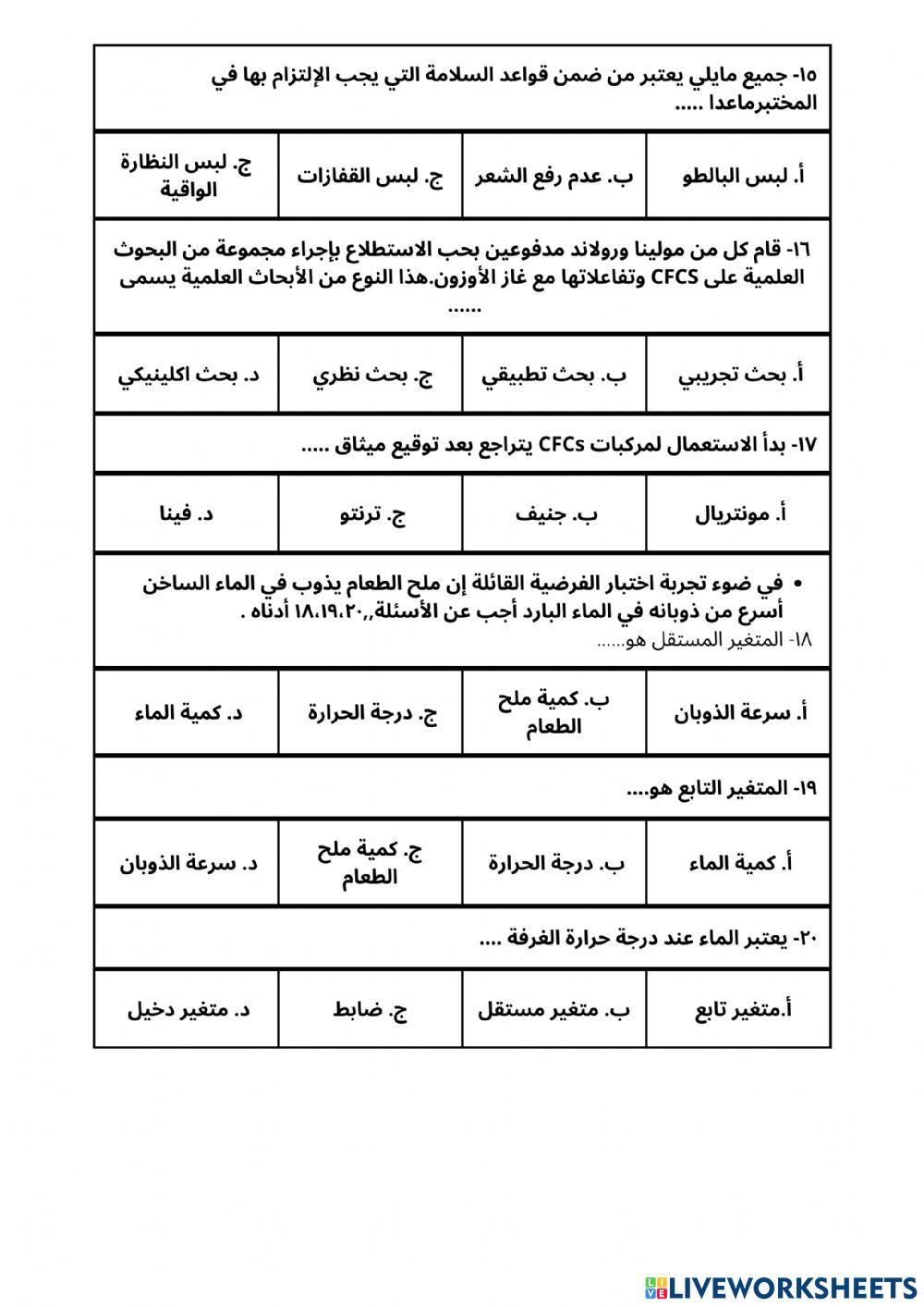 كيمياء 1 الفصل الأول