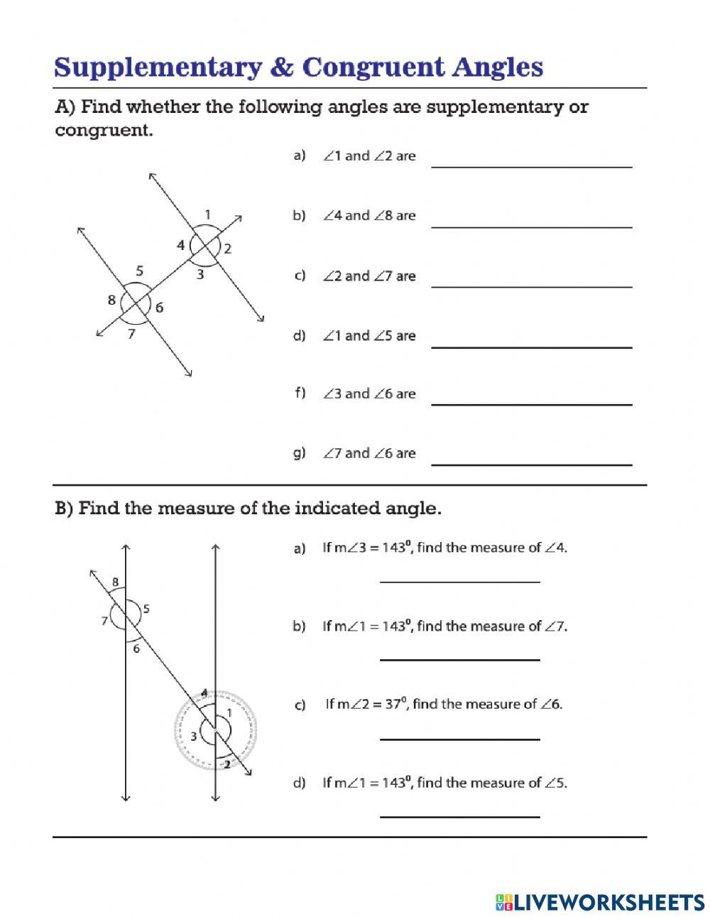 3601353 Supplementary and Congruent Angles kmoulton