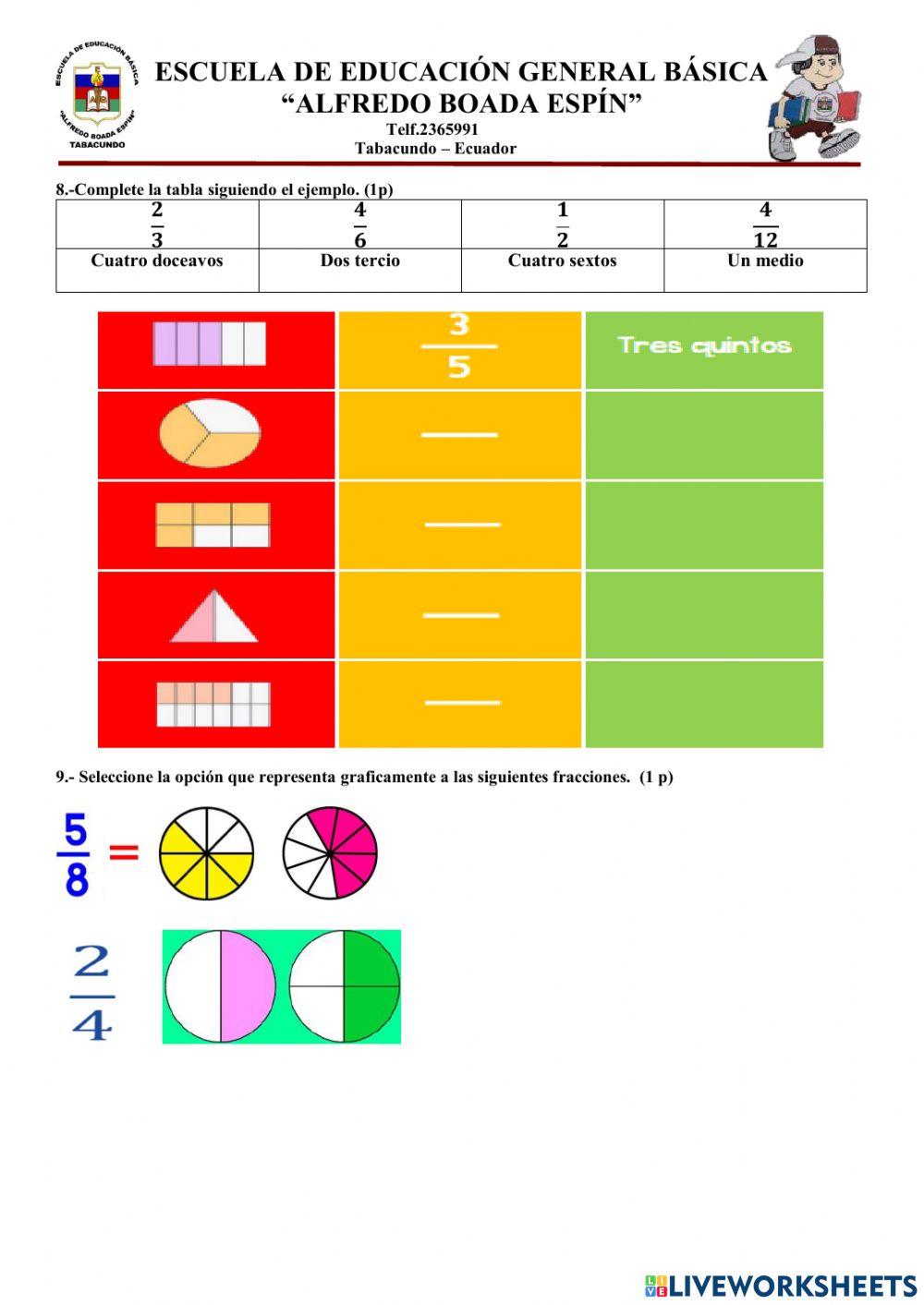Evaluación de matemática