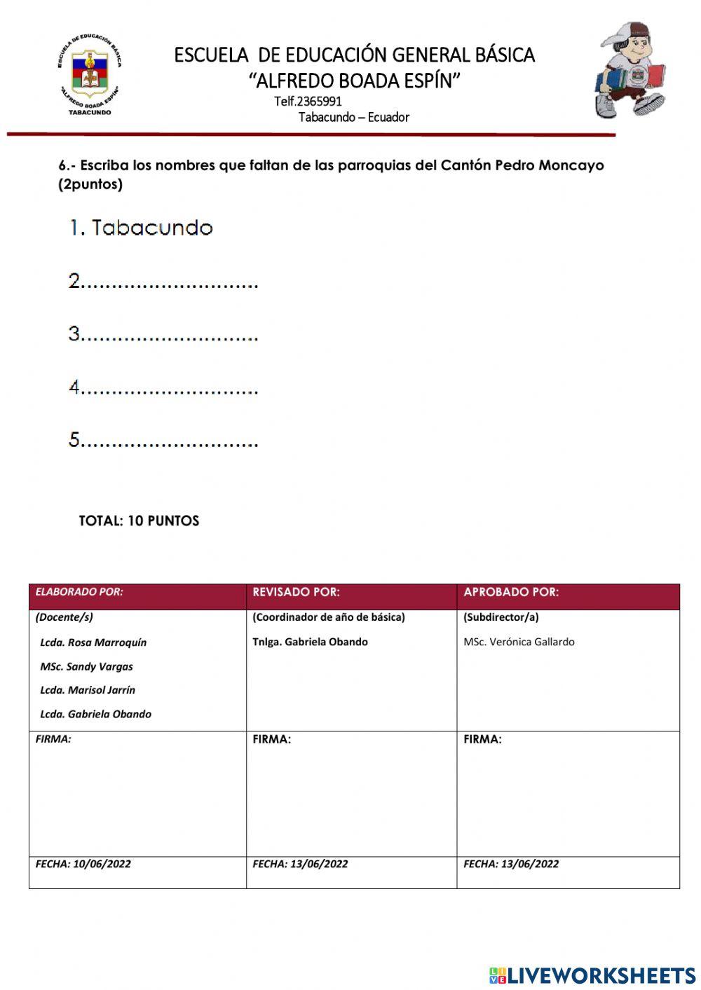 Evaluacion estudios sociales