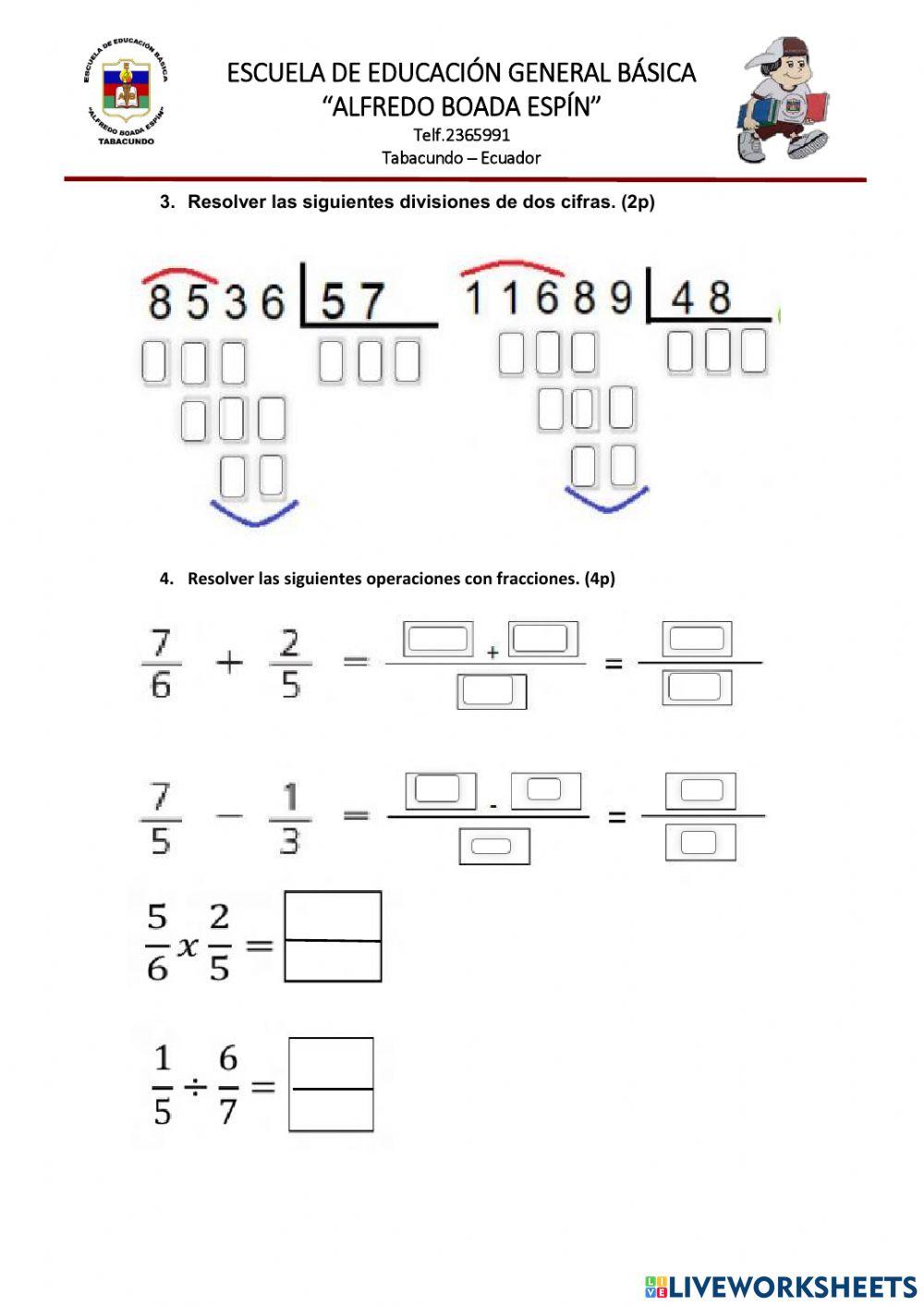 Examen de matemática