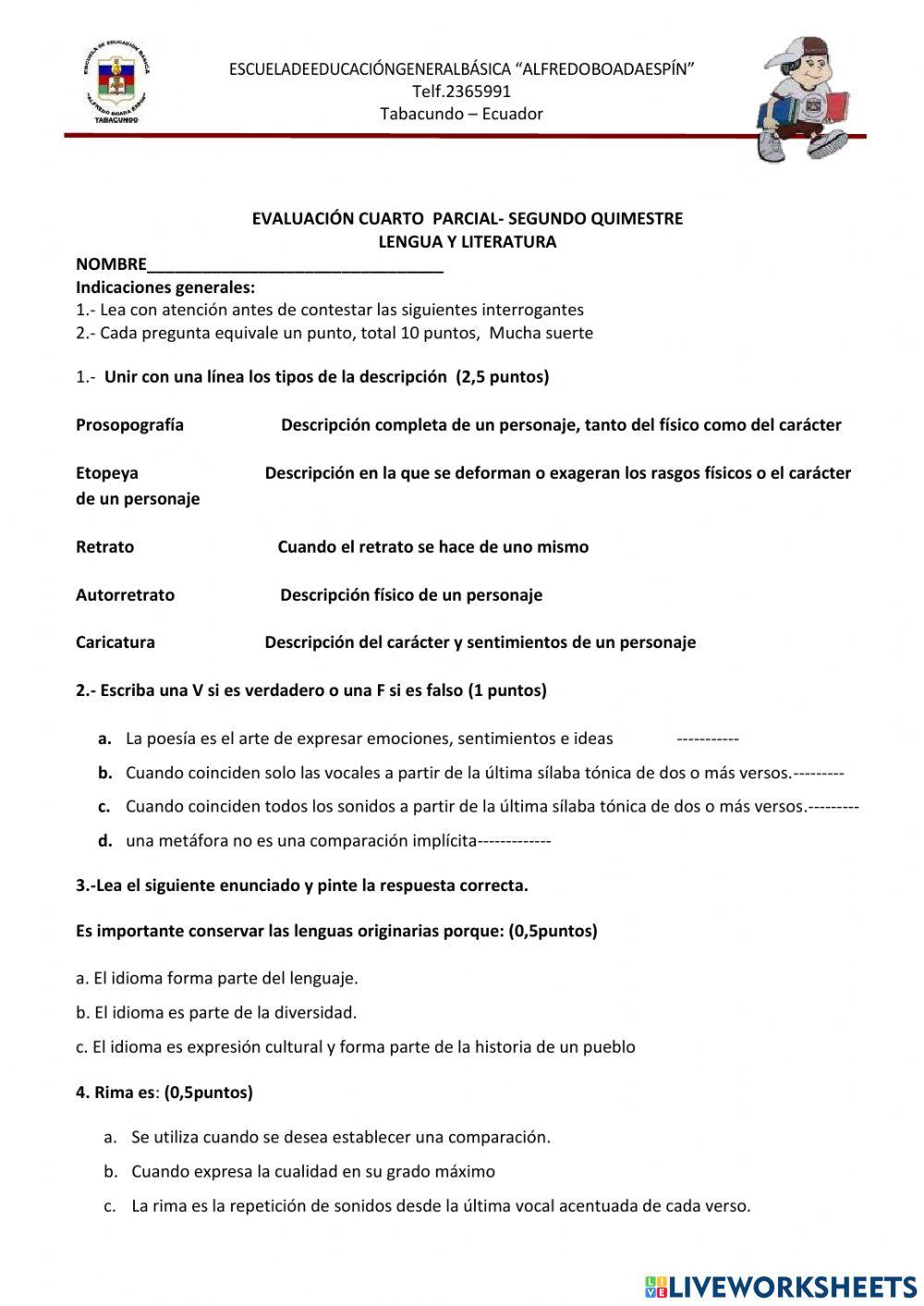 Evaluación de lengua