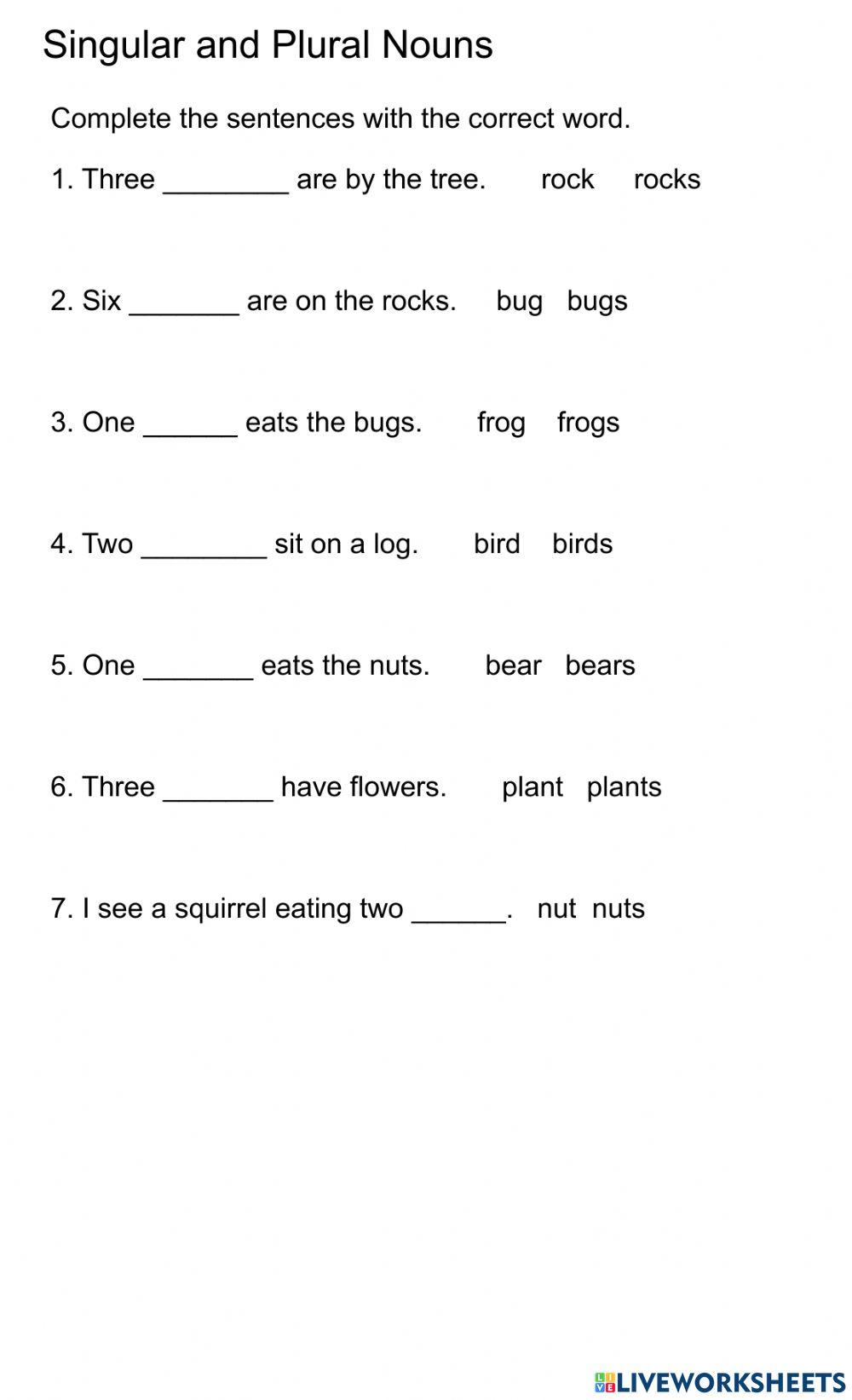 Singular and plural nouns