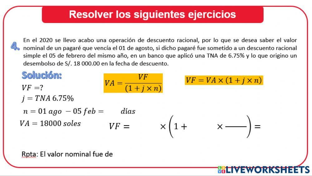 Descuento racional simple VF2