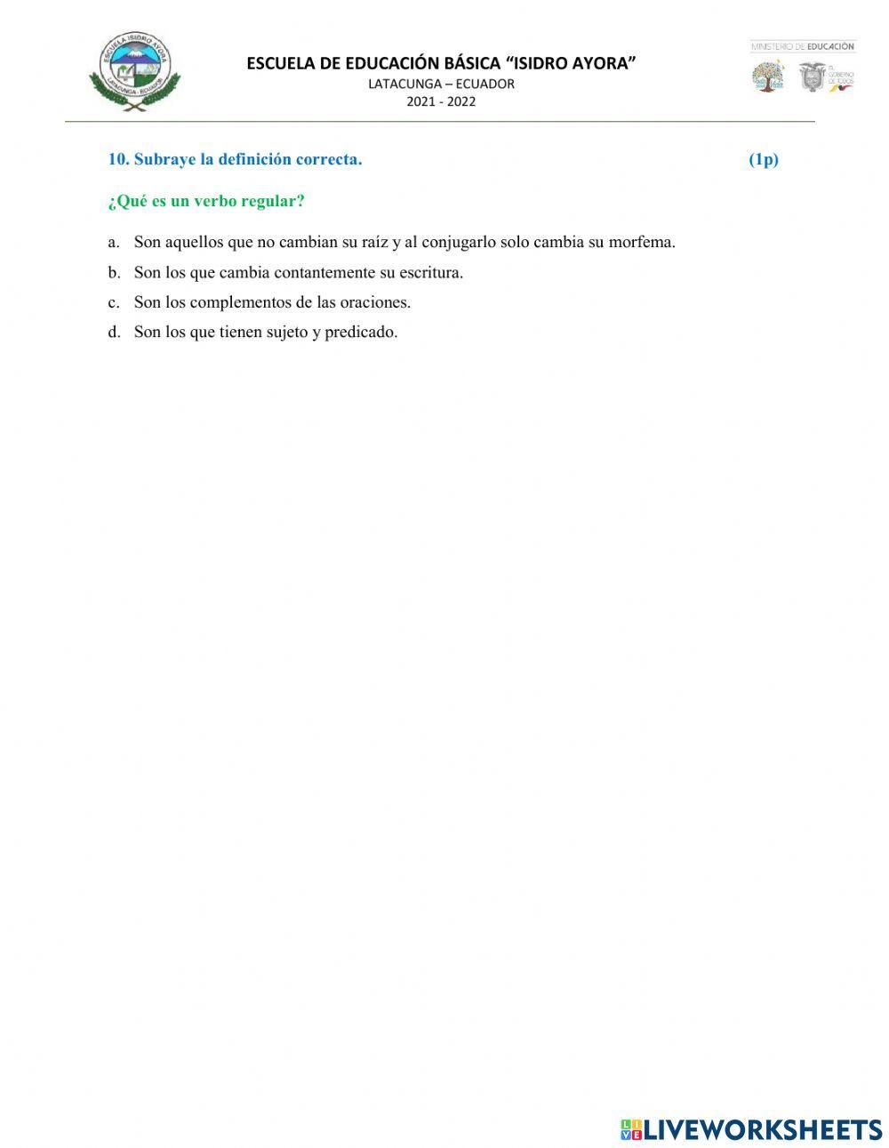 Evaluación-Lengua y Literatura