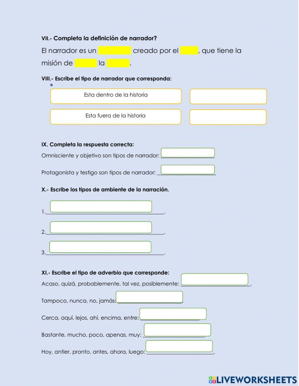 La reseña, cuento y textos narrativos