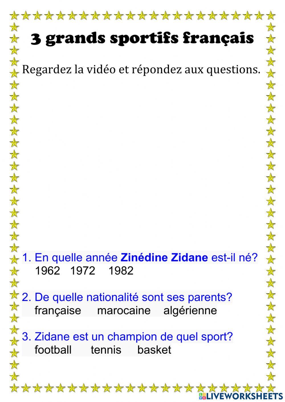 Trois grands sportifs français