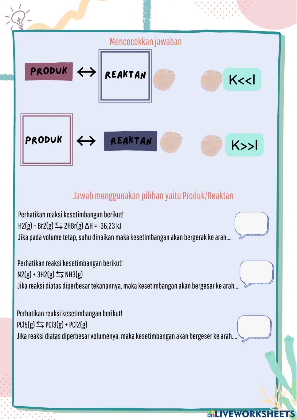 Pergeseran kesetimbangan kelas XI