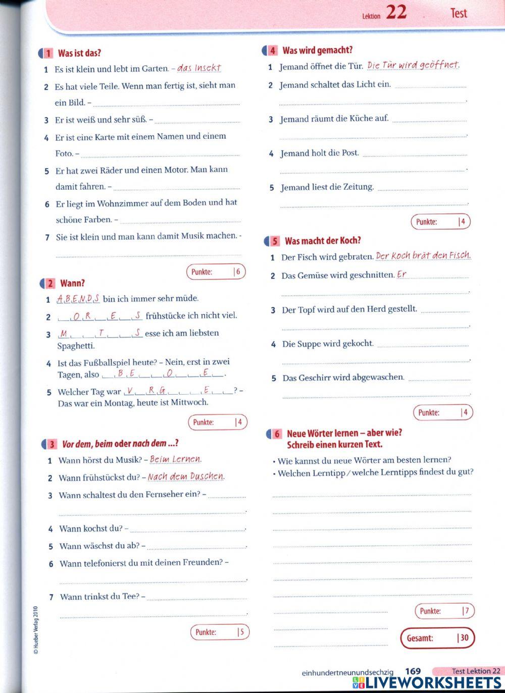 Test Ideen 2 Lektion 22