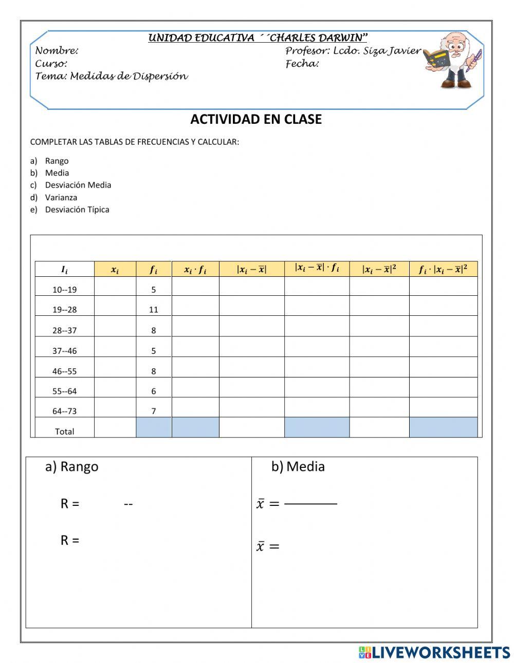 Desviación estandar