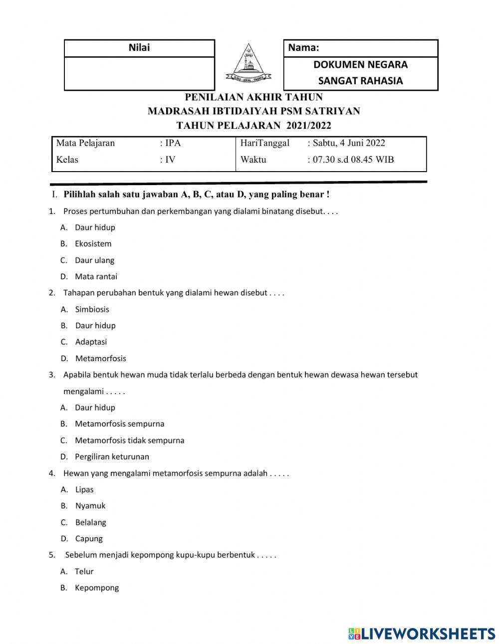 Penilaian Akhir Tahun