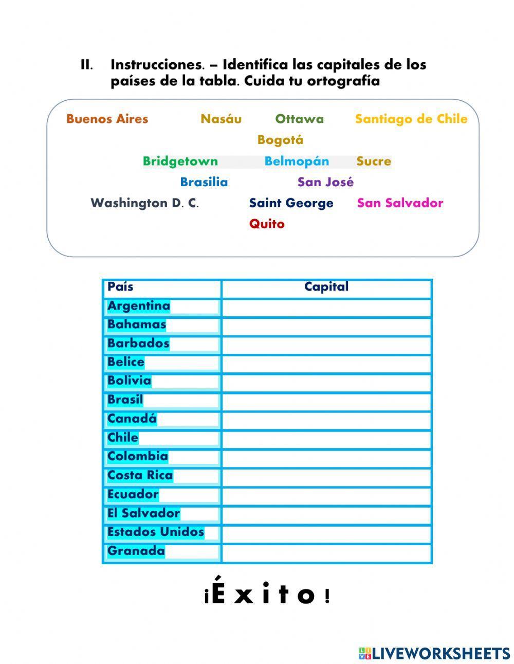 Capitales de américa
