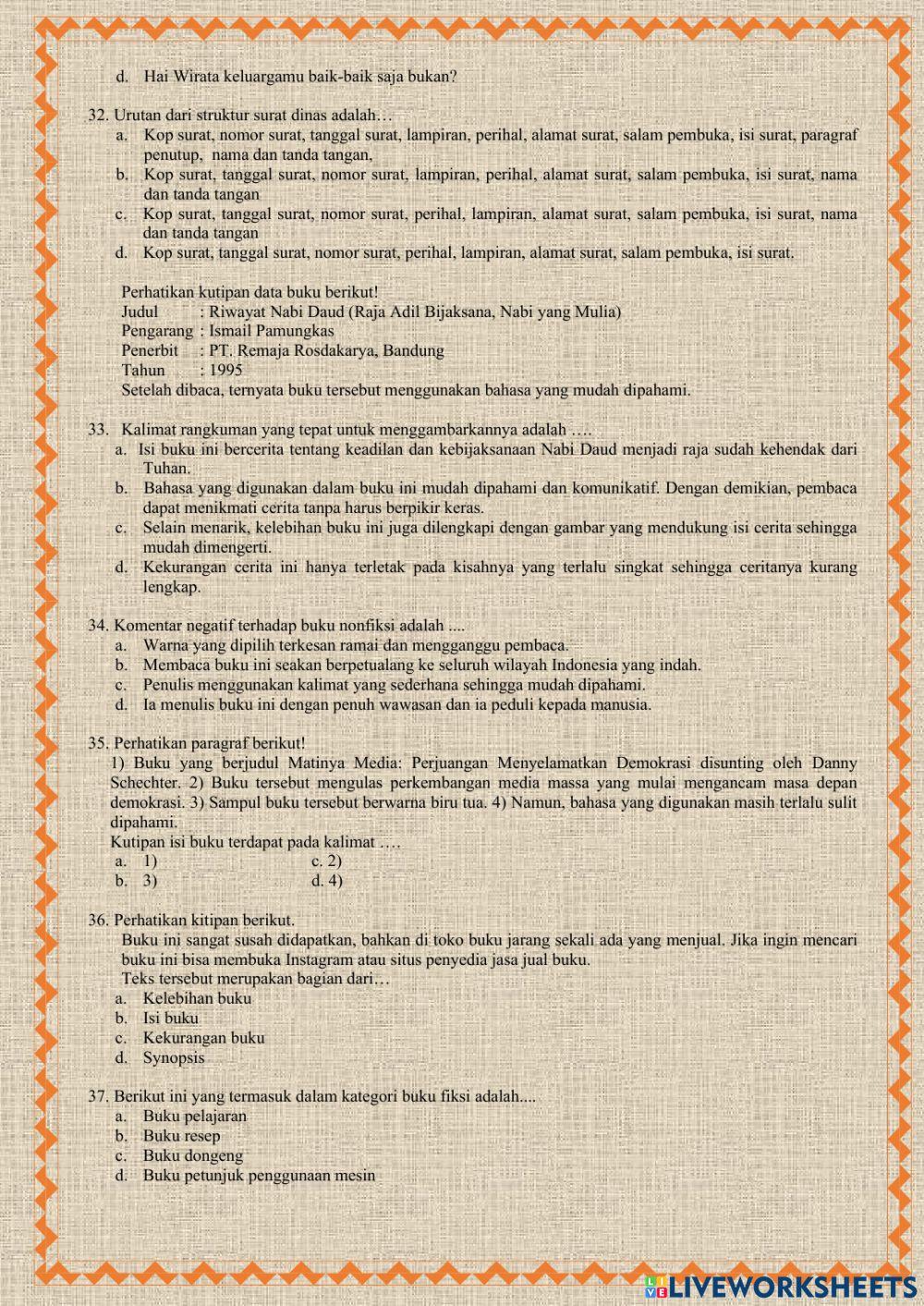 Soal pas bahasa indonesia