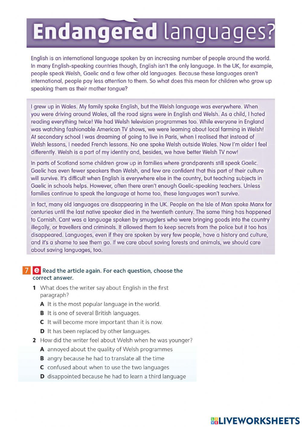 Reading b1 languages