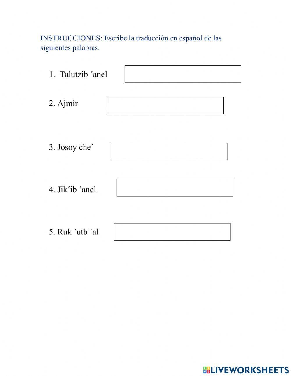 Profesiones idioma maya