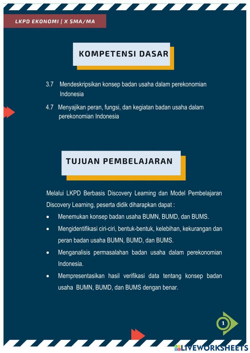 LKPD - Badan Usaha Dalam Perekonomian Indonesia