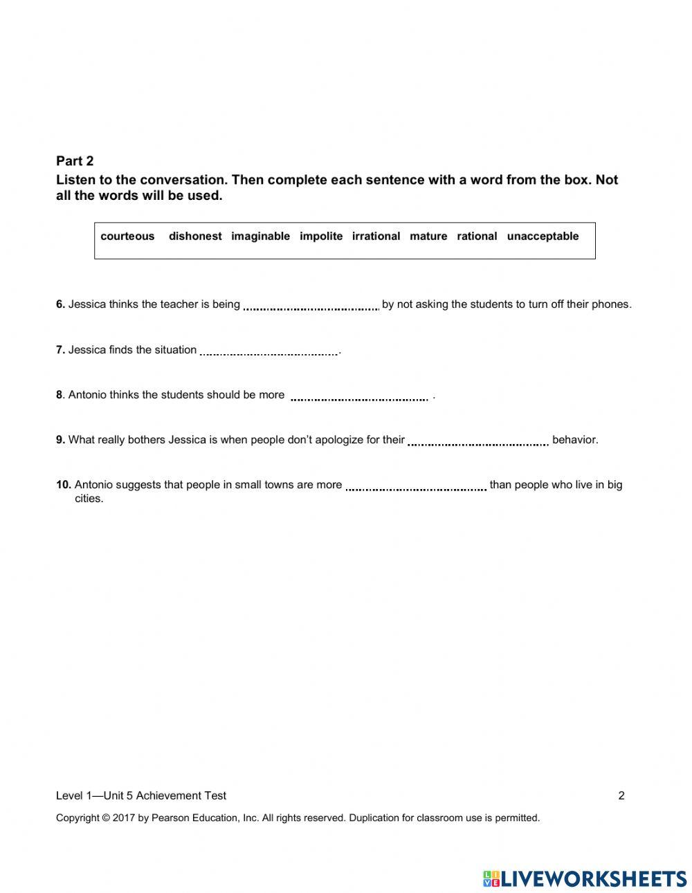 Summit 1 - Unit 5 - Assessment