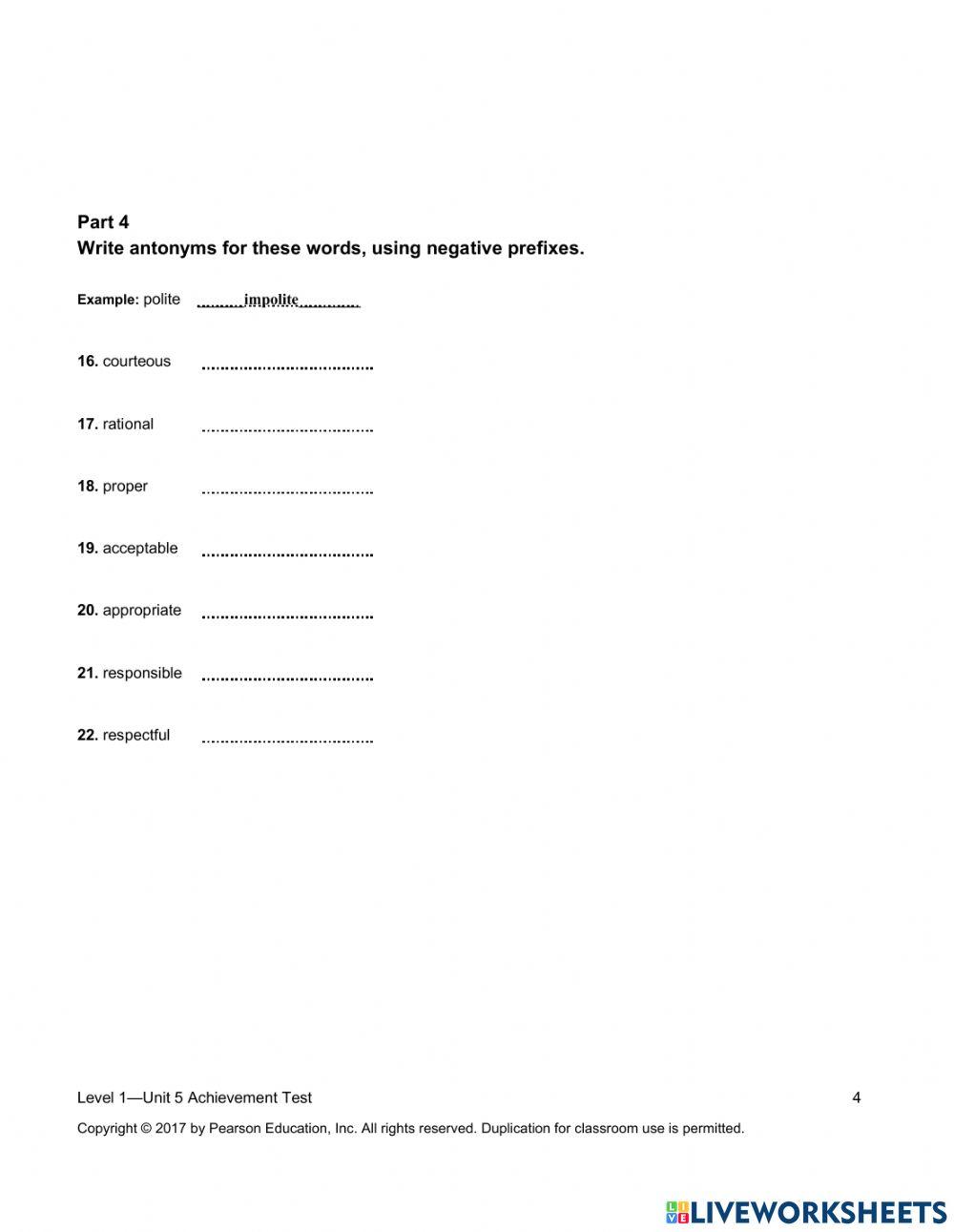 Summit 1 - Unit 5 - Assessment