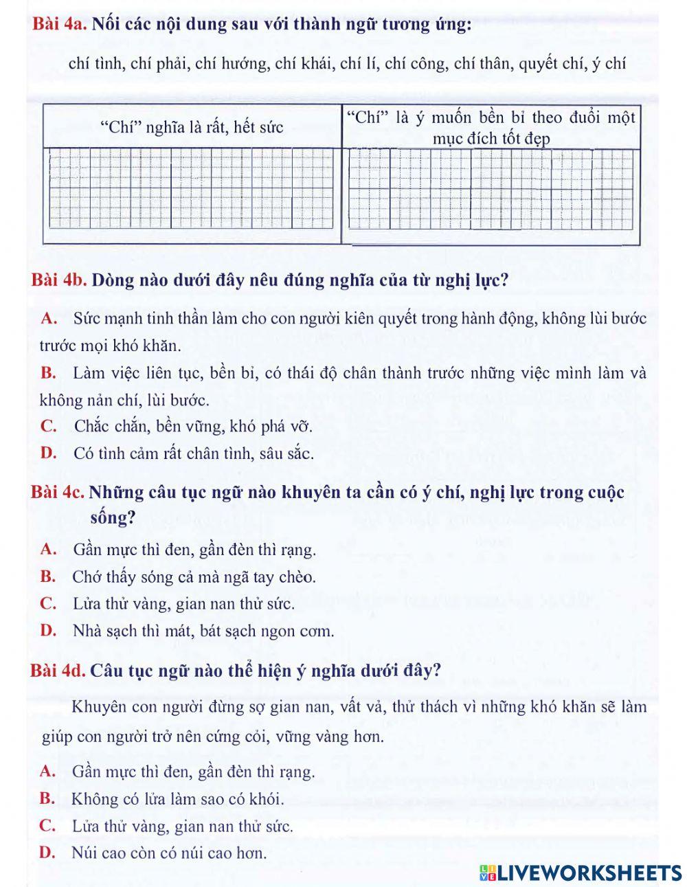 Tiếng Việt 4 lên 5 - Dạng 6: Mở rộng vốn từ (P1)