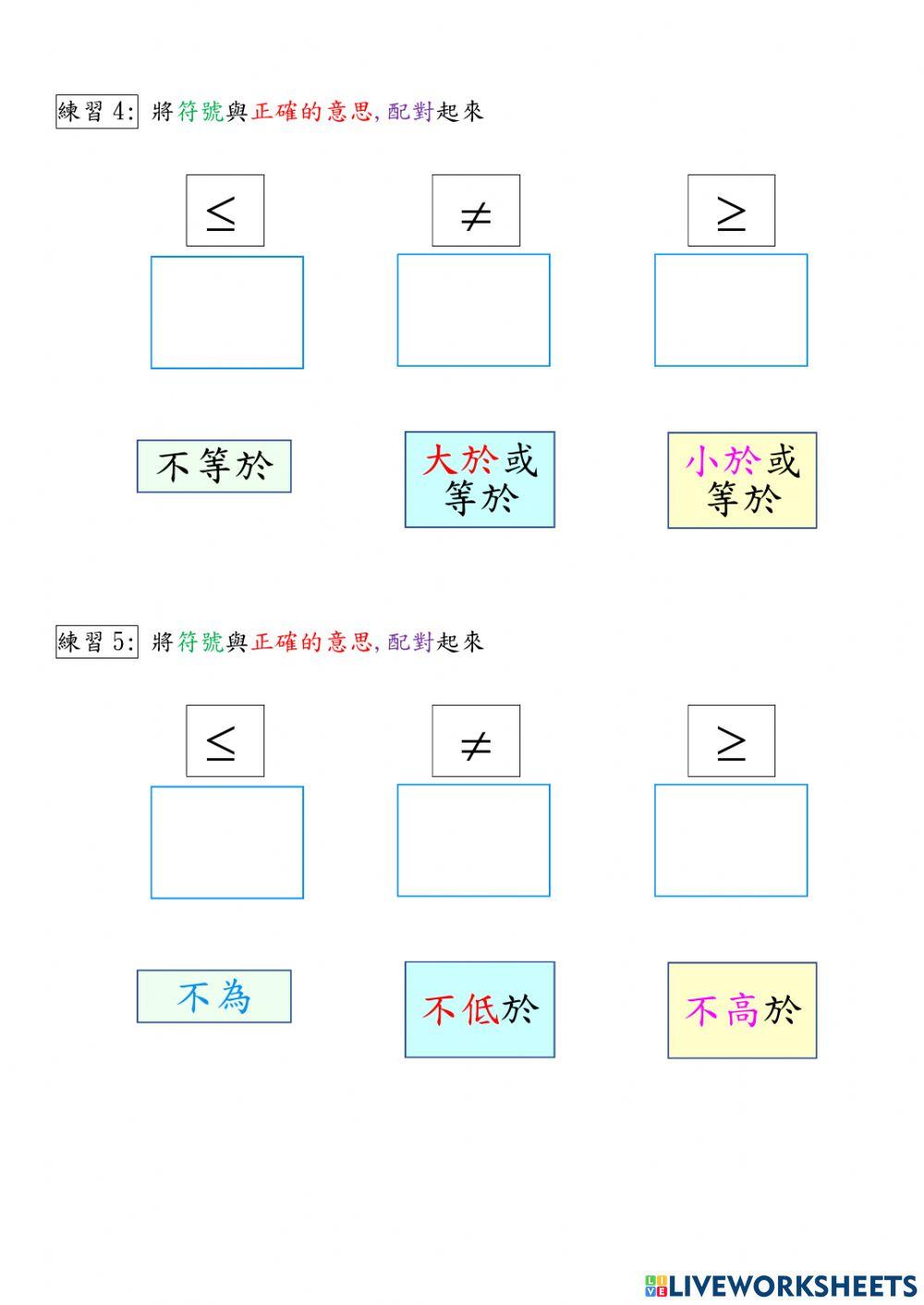 不等式概念-符號認識