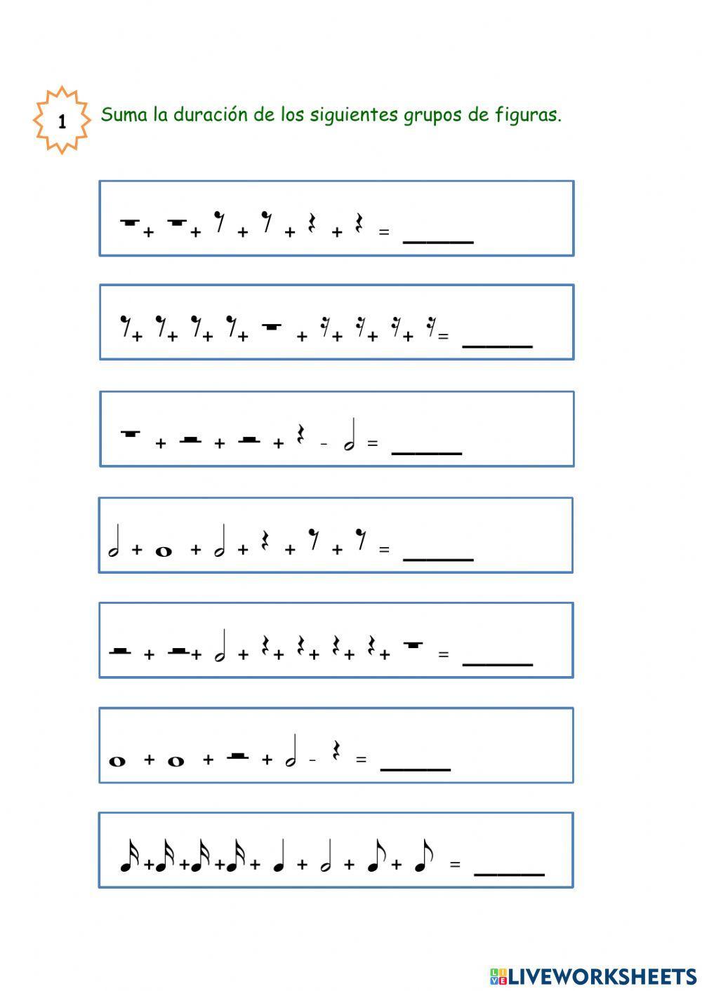 Notas y figuras musicales
