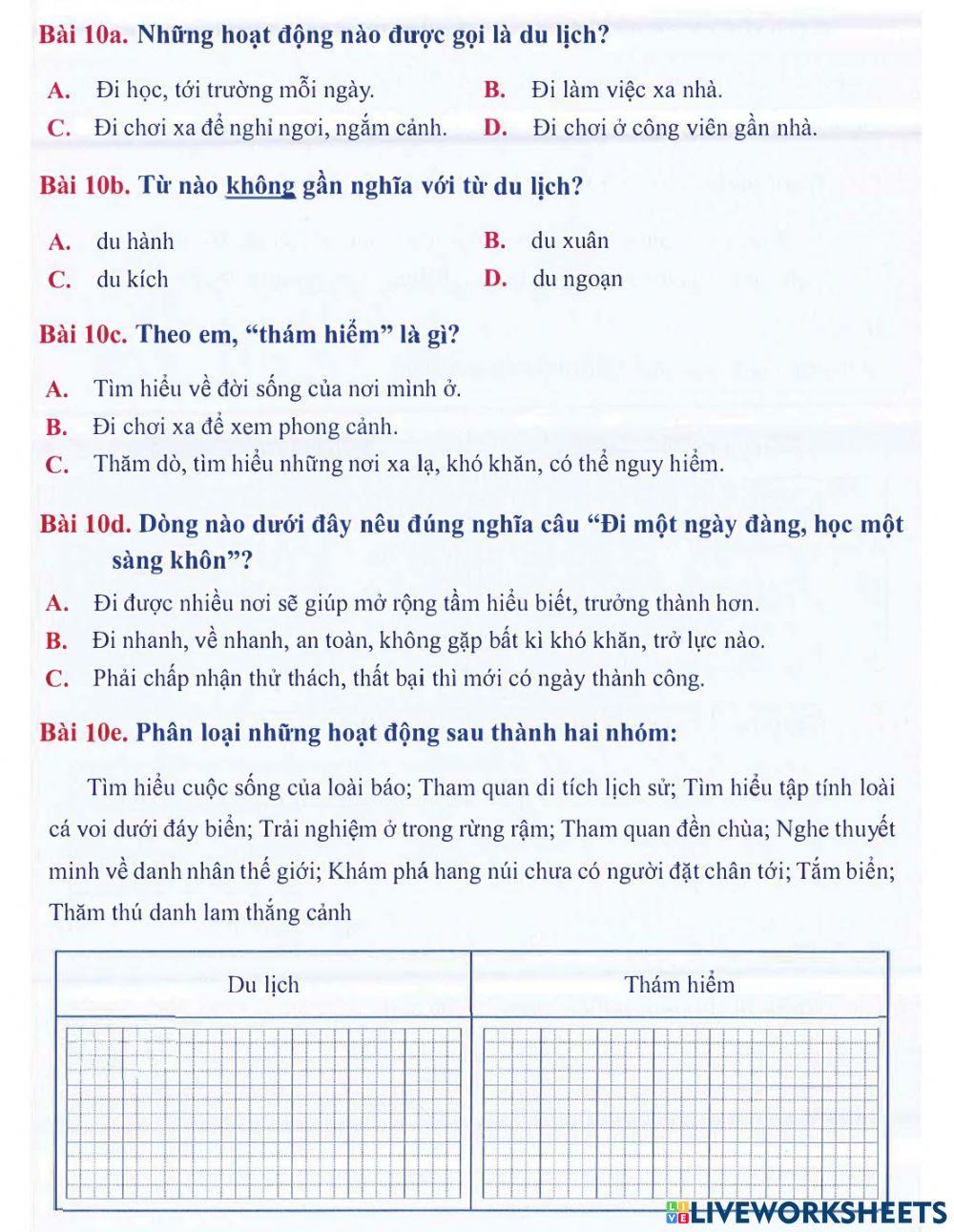 Tiếng Việt 4 lên 5 - Dạng 6: Mở rộng vốn từ (P2)