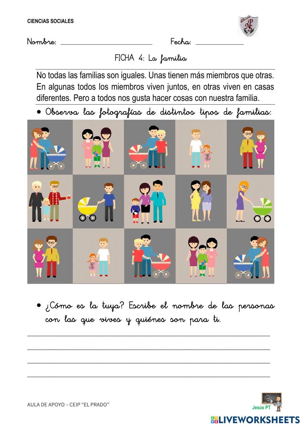 Ficha 4 La familia-1EP-Ciencias Sociales