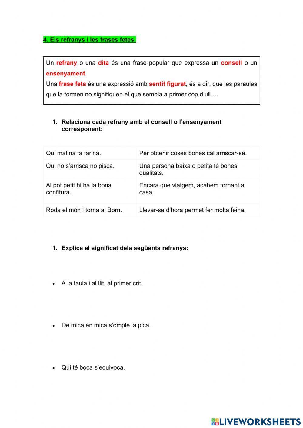 Frases fetes i refranys