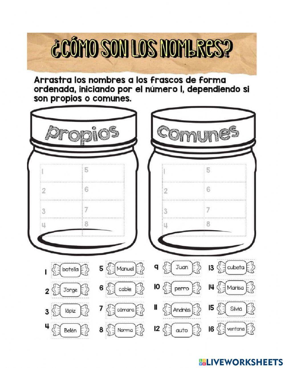 Sustantivos propios y comunes