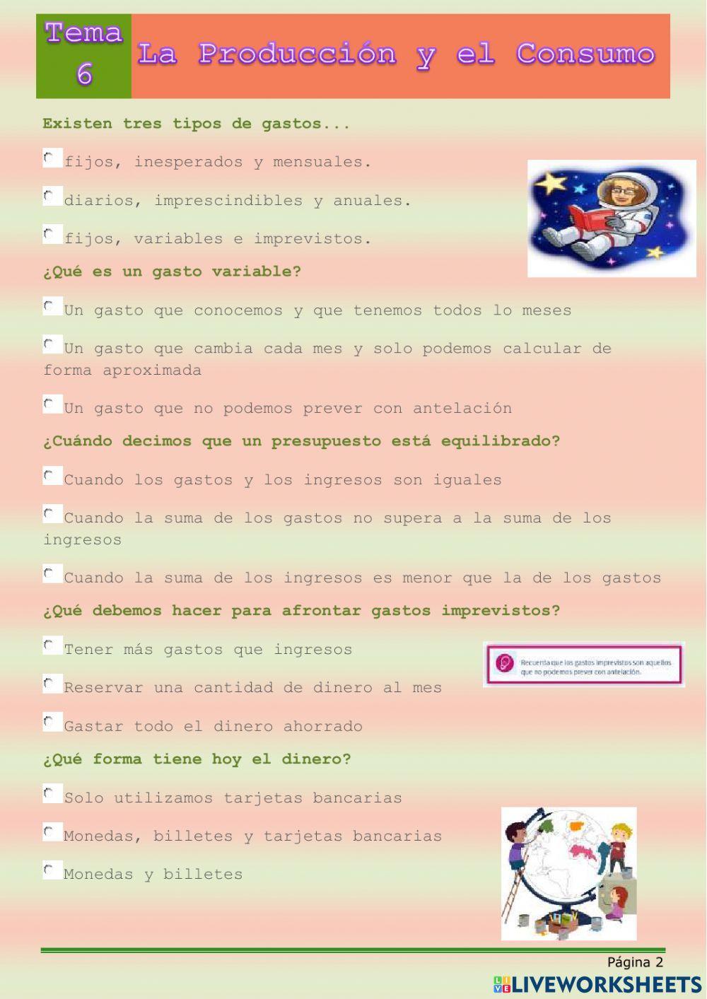 Tema 6: El Consumo y la producción Tema 6: El Consumo y la producción