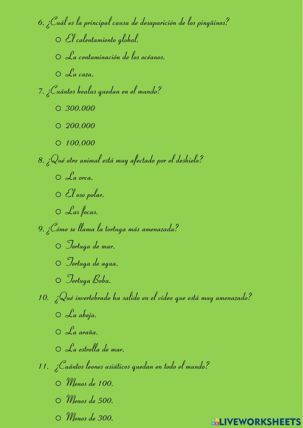 Animales en peligro de extinción