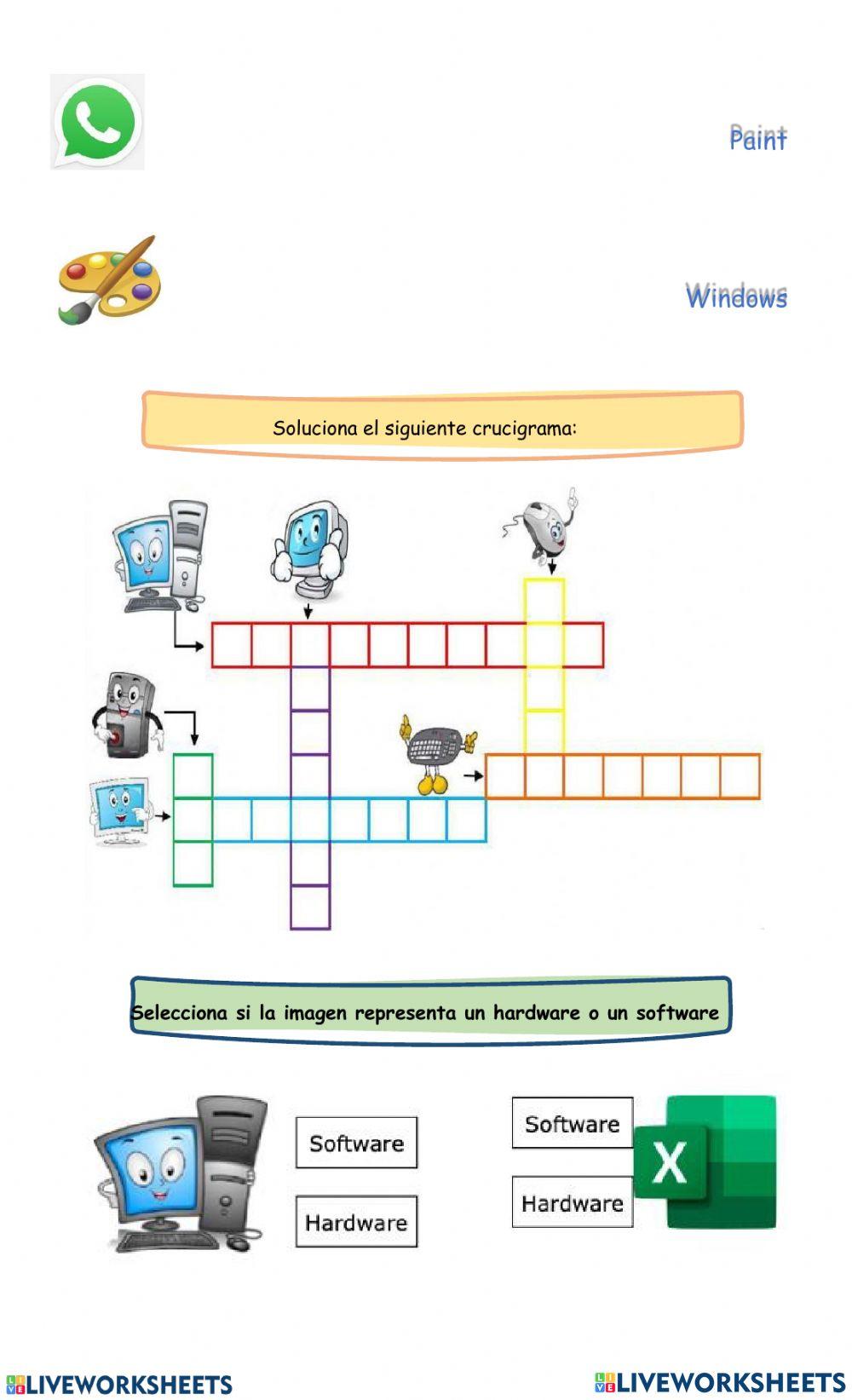 Hardware y software worksheet for 5 | Live Worksheets
