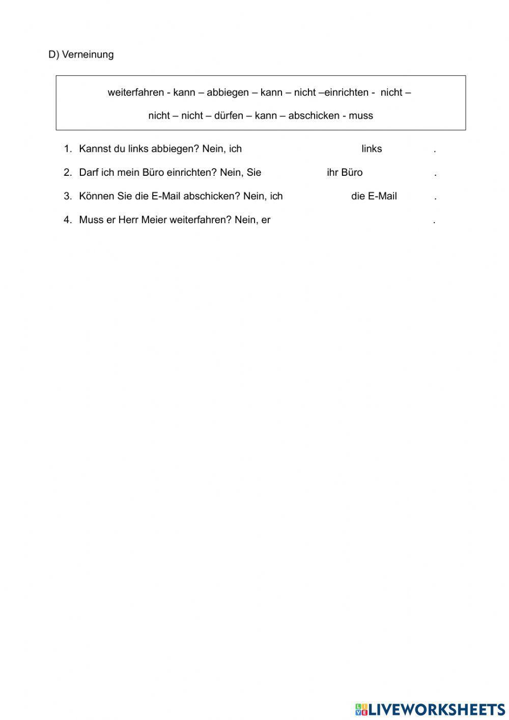 Verben mit trennbarer Vorsilbe