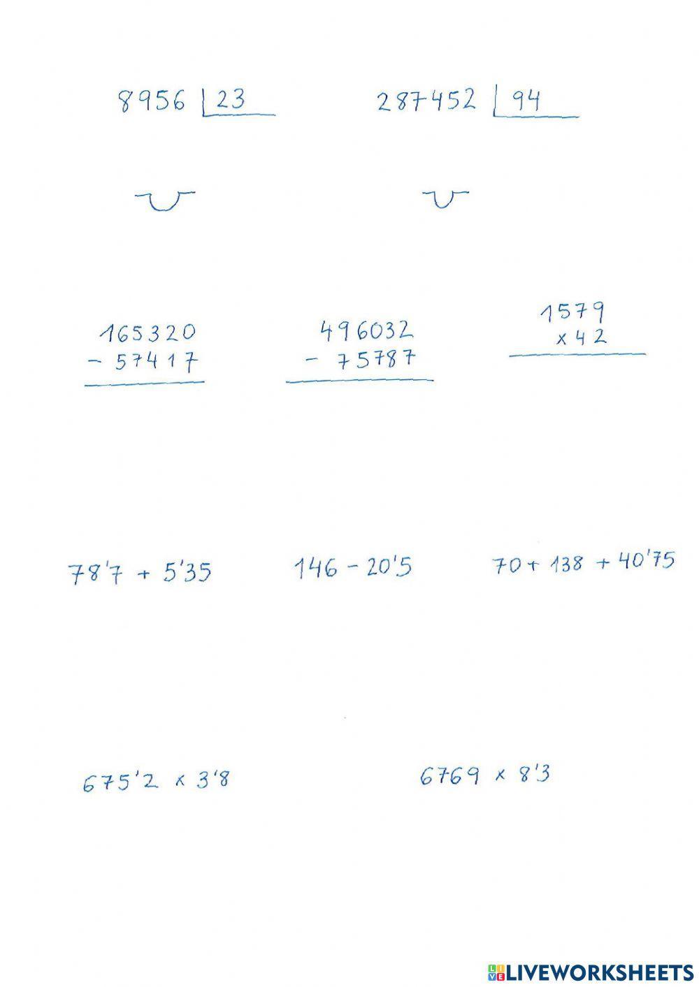 Operaciones básicas