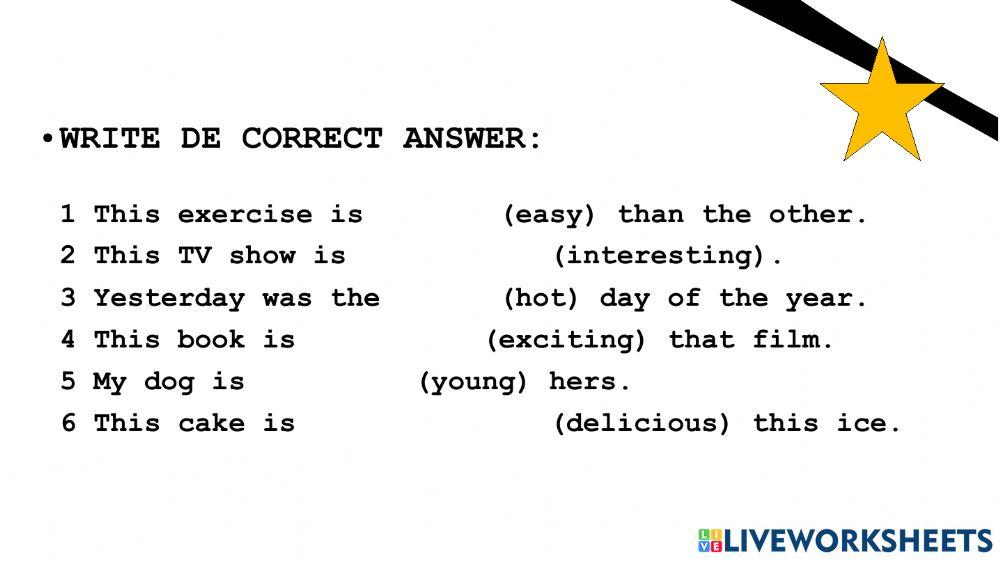 Comparative vs superlative