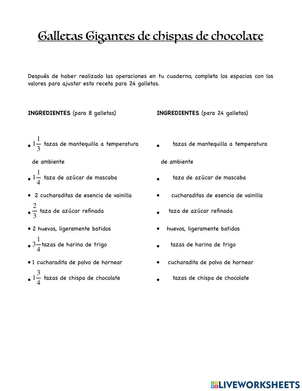 Ajustando Receta Galletas Gigantes