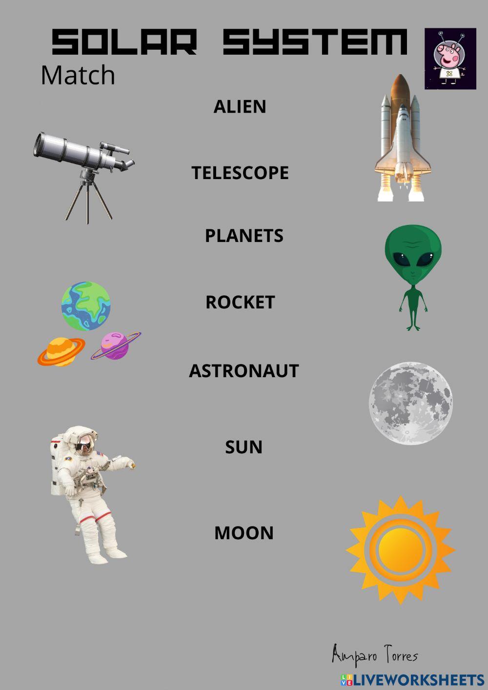 Solar system vocabulary