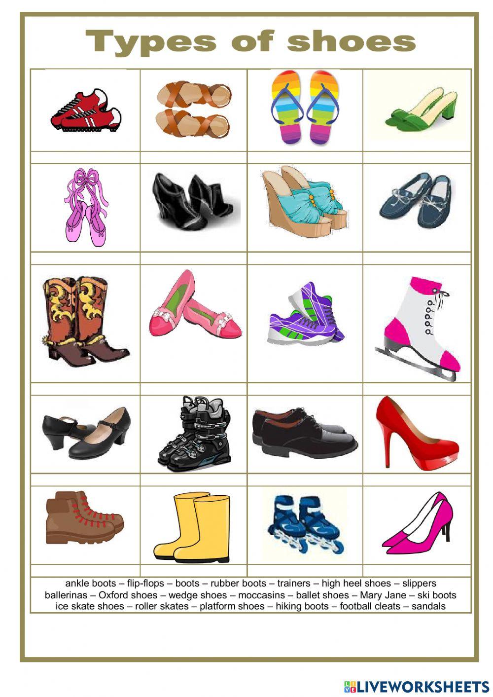Shoes vocabulary