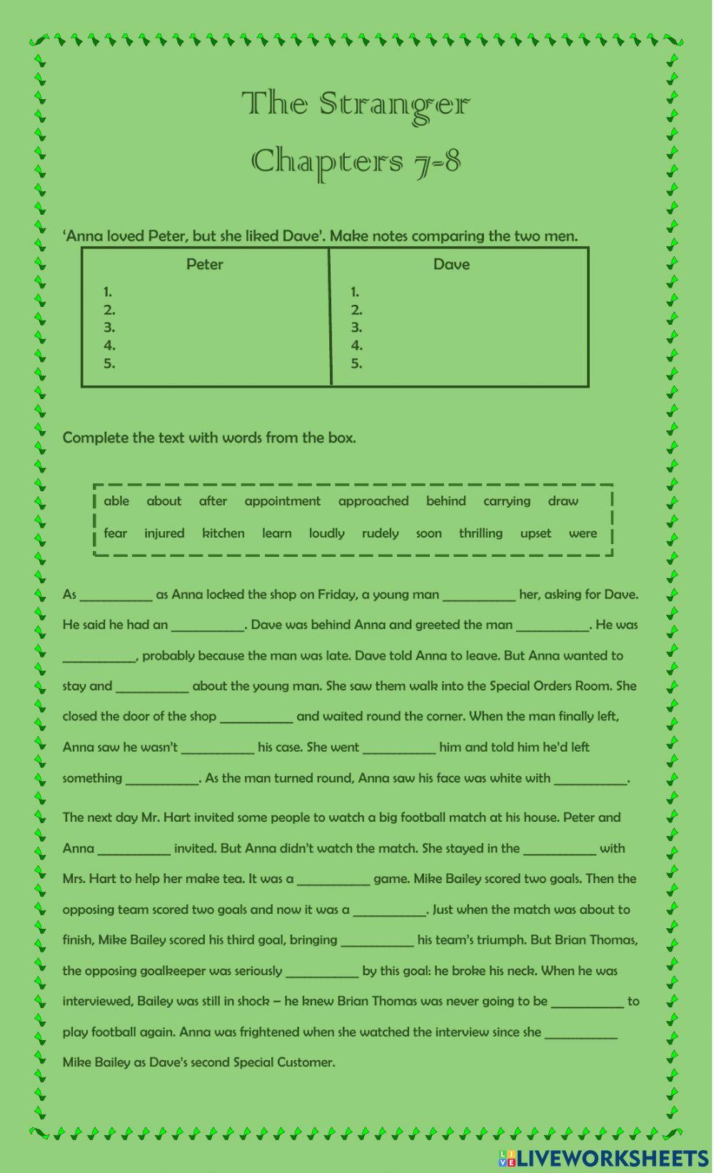 The Stranger: Chapters 7-8