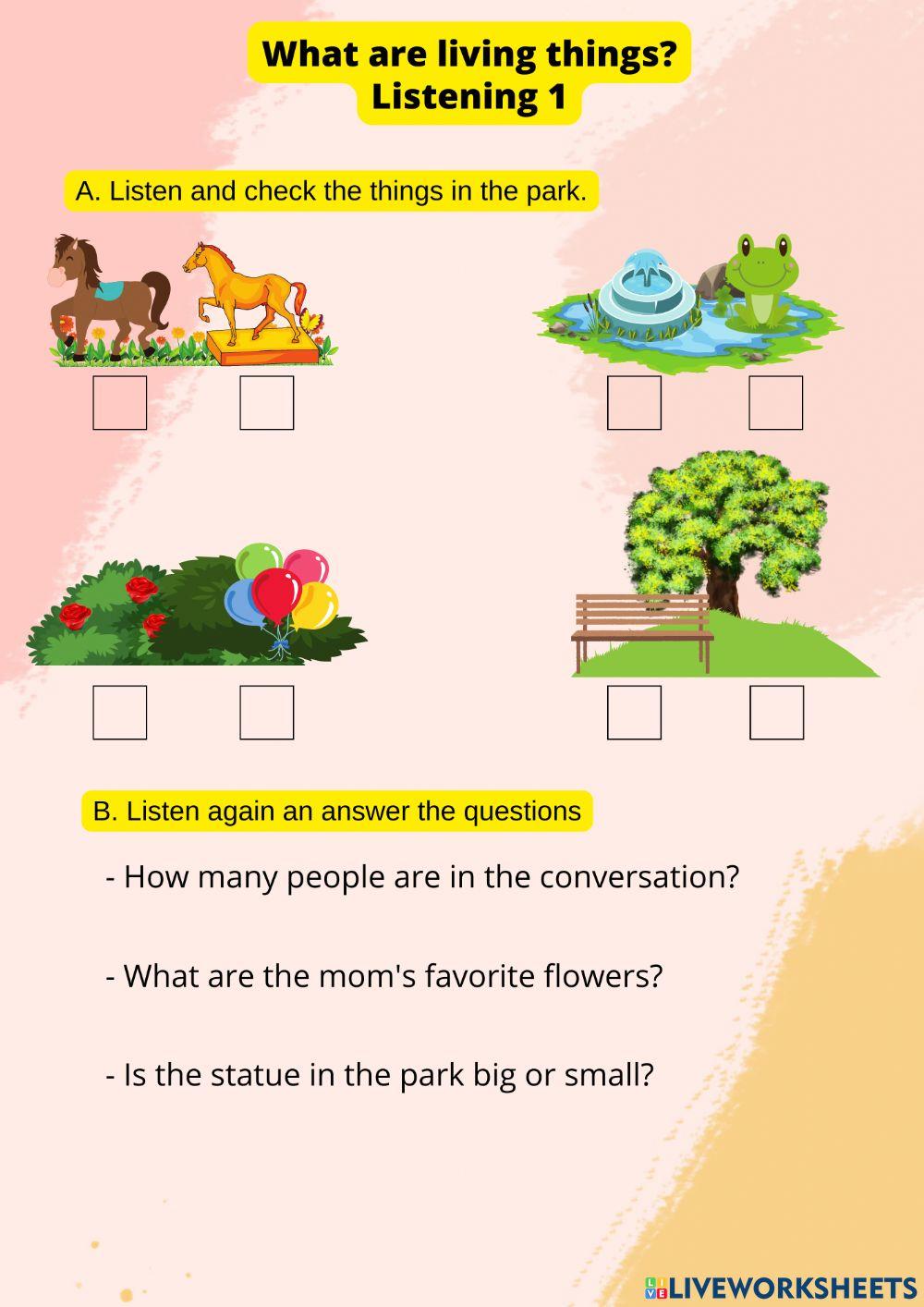 What are living things? Listening 1