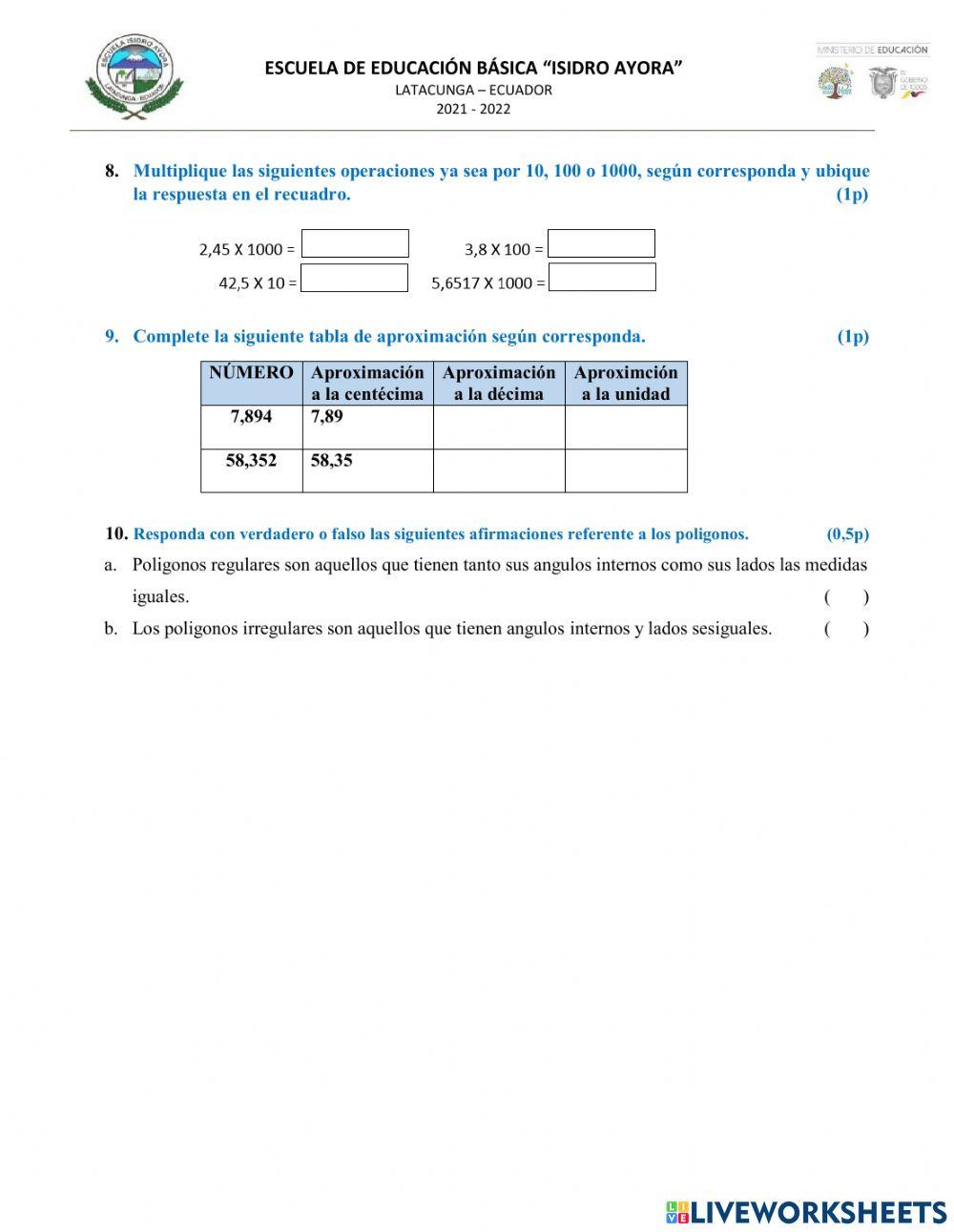 Evaluación-Matemática