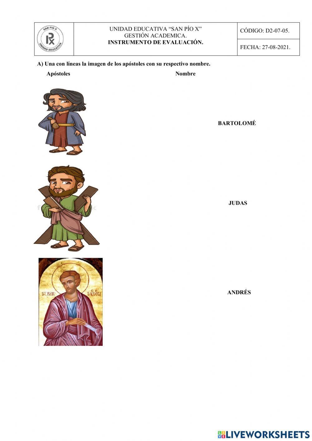 Evaluación parcial religión